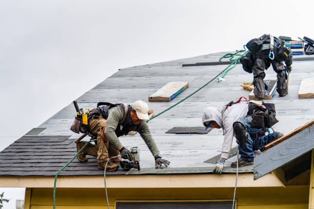 Professional Gutter Installation technician working in Blodgett Mills, NY